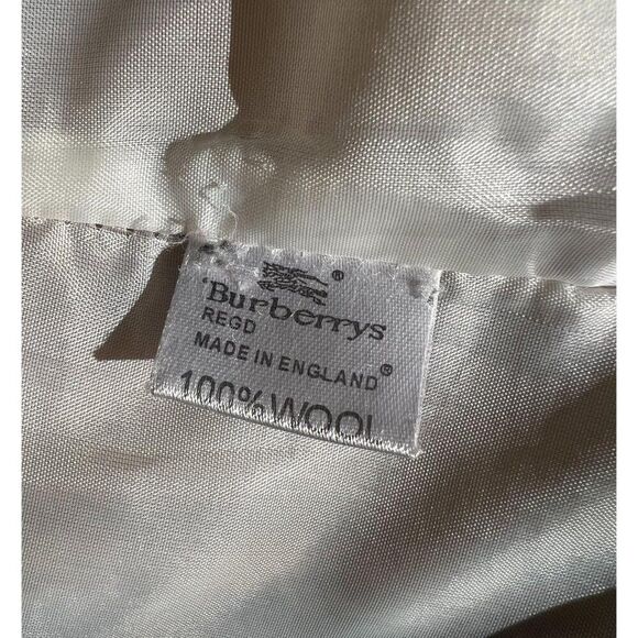 Authentic Vintage BURBERRY Beige Nova Check Wool Hooded Peacoat Size L - Picture 12 of 16